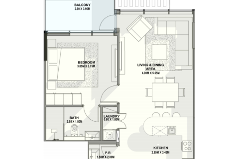 Huoneisto Dubai, Arabiemiraatit 1 makuuhuone, 72 m2 № 690145 - kuva 4