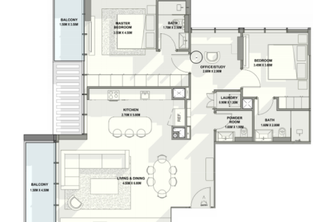 Huoneisto Dubai, Arabiemiraatit 1 makuuhuone, 72 m2 № 690145 - kuva 5