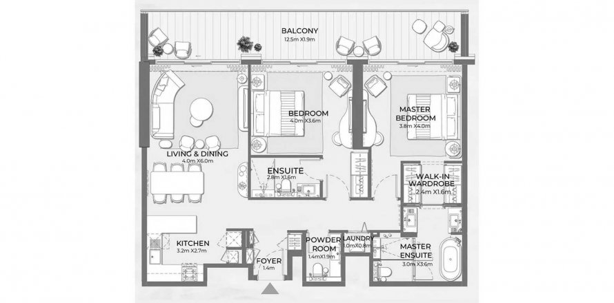 Διαμέρισμα σε Fairmont Residences σε Al Marjan Island, Ras Al Khaimah, ΗΑΕ 2 υπνοδωμάτια, 133 τ.μ. Αρ. 613721