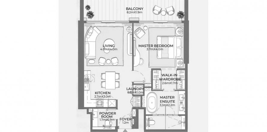 Korter asukohaga Fairmont Residences asukohaga Al Marjan Island, Ras Al Khaimah, AÜE: 1 magamistoaga, 88 m² Nr 613720