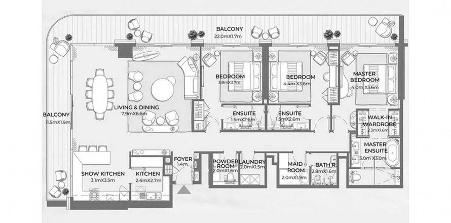 Appartement à Al Marjan Island, Ras Al Khaimah, EAU: 3 chambres, 248 m2 № 613722