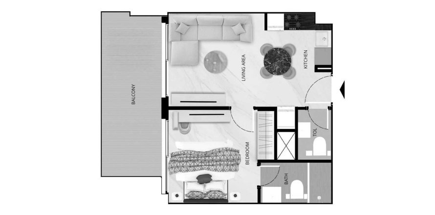 Appartement in Dubai Production City (IMPZ), Dubai, VAE 1 slaapkamer, 55 vr.m. nr 647065