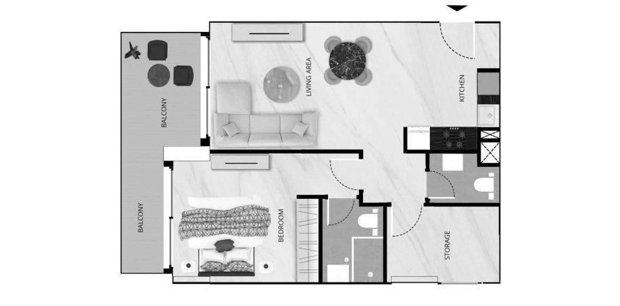 Dzīvoklis Vista Verde Dubai Production City (IMPZ)jā, AAE 1 istaba, 72 m2 Nr. 647063