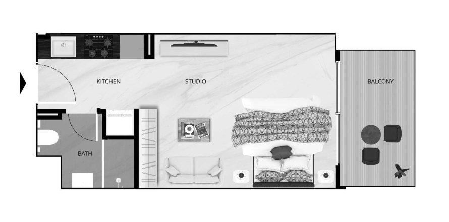 Apartament în Dubai Production City (IMPZ), Dubai, EAU 1 cameră, 36 mp.  №647058
