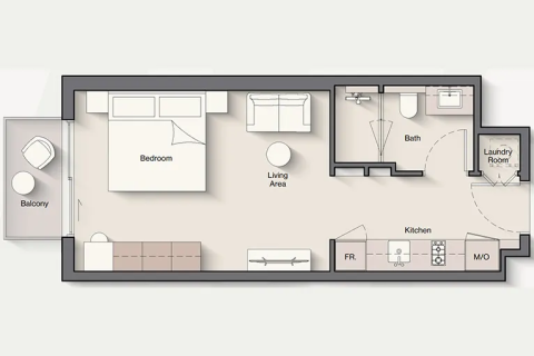 Byt v Windsor House v Dubai South (Dubai World Central), SAE 1 pokoj, 40 m² Č.: 704830 - fotografie 16