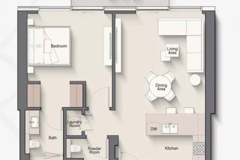 Apartemen di Riverton House di Nadd Al Sheba, Dubai, UEA 1 kamar tidur, 73 m2 nomor 704829 - foto 17