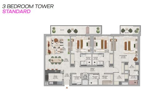 Apartemen di Dubai Land, UEA 3 kamar tidur, 194 m2 nomor 723335 - foto 21