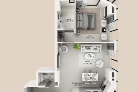 Apartament në Dubai Sports City, Emiratet e Bashkuara Arabe 1 dhomë, 36 m2. № 732639 - Foto 4