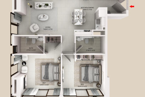Apartament në Dubai Sports City, Emiratet e Bashkuara Arabe 1 dhomë, 36 m2. № 732639 - Foto 5