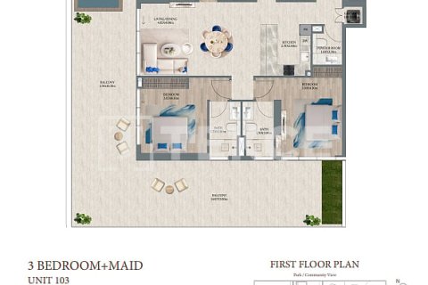 Apartmen di Dubai, UAE 3 bilik tidur, 185 meter persegi № 703123 - foto 16